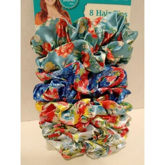 Pioneer Woman Hair Ties Pack of 8 Floral Scrunchie BRAND NEW MULTICOLOR - Picture 3 of 8
